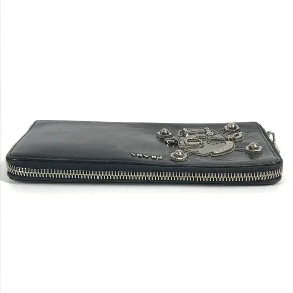 PRADA 2M1264 Skull skull Long wallet Zip Around Long Wallet Leather Black